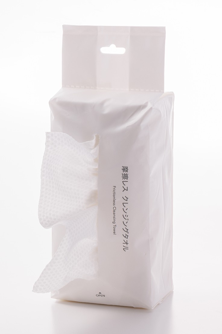 摩擦レスクレンジングタオル　ティッシュタイプ